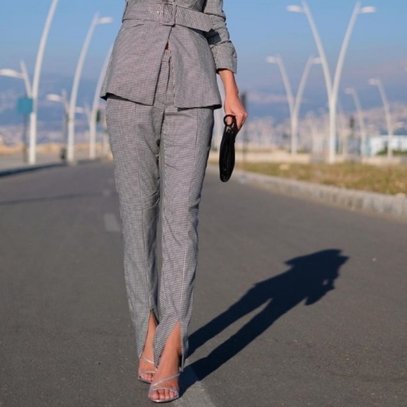 🦋🦋 Bloggers Favorite 🦋🦋 Zara Houndstooth Pants Size M - Picture 2 of 15